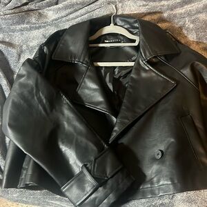 ASOS Cropped Faux Leather Trench